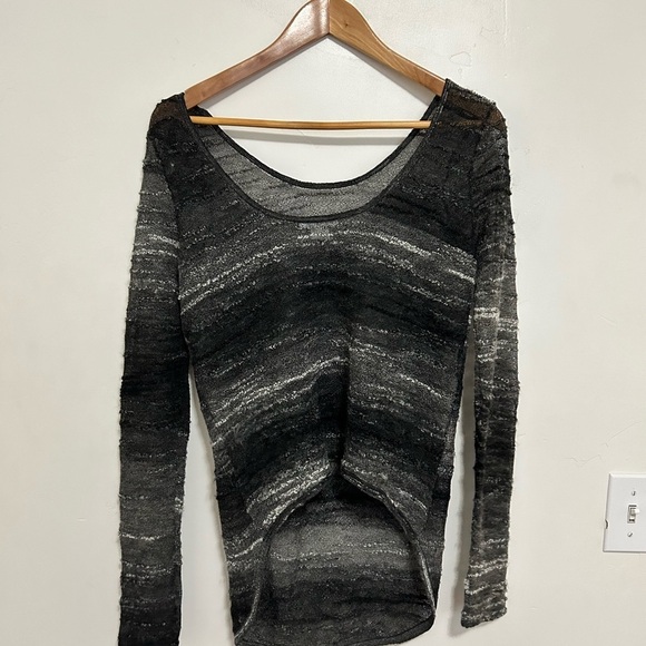 Helmut Lang Drop Front Mohair Sweater black and gray small‎ - Picture 2 of 8